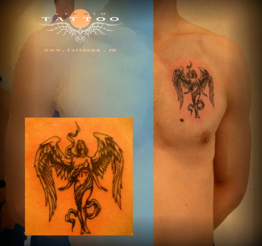 Фото и значение татуировки Ангел ( несут функцию защиты своего владельца ) X_16e4fc77